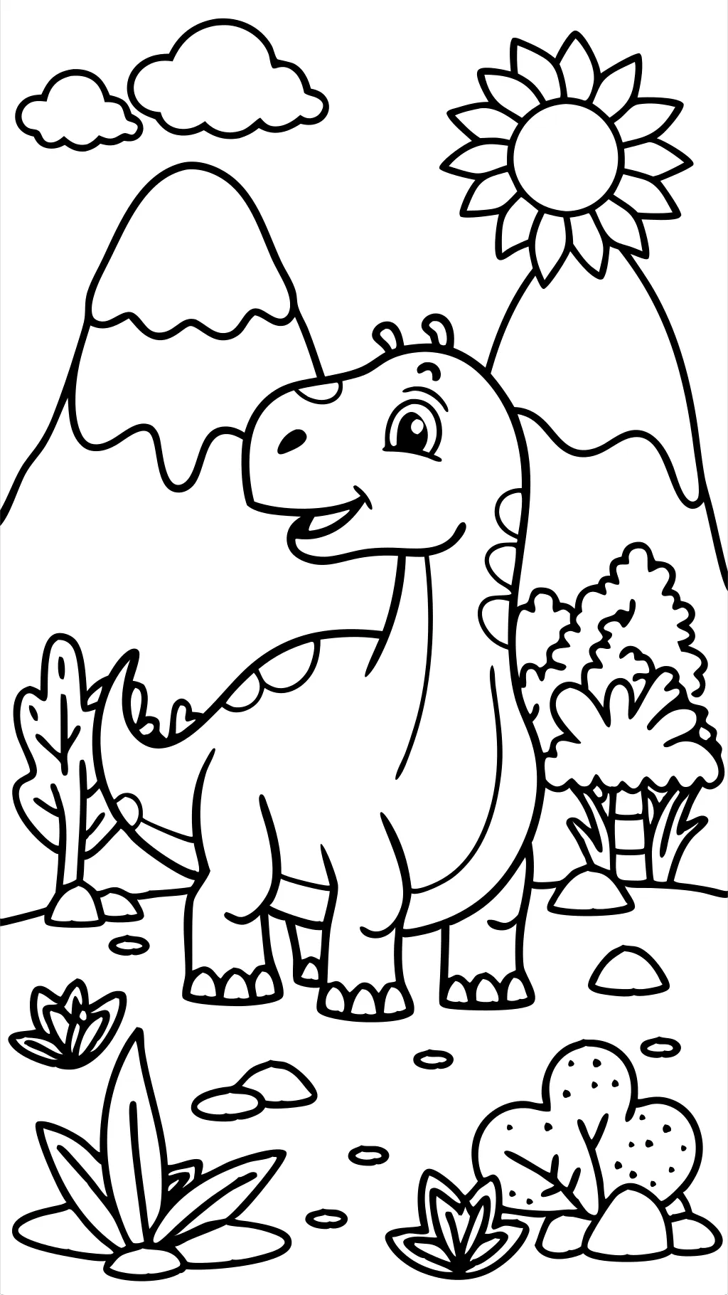 Página para colorear de dinosaurio